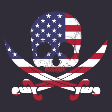 Amerikan kafatası çizimleri. Düzenlenebilir, yeniden boyutlandırılabilir, EPS 10, vektör illüstrasyonu.