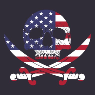 Amerikan kafatası çizimleri. Düzenlenebilir, yeniden boyutlandırılabilir, EPS 10, vektör illüstrasyonu.