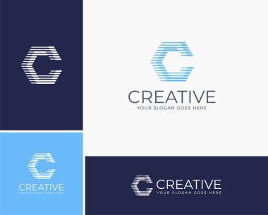 Modern geometric letter c logo. Letter c logo collection. Bold letter c logo template. Simple Monogram logo template. minimalist and bold letter c logo template