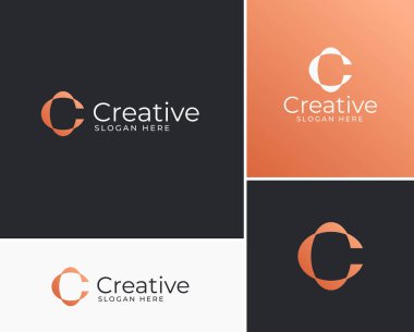 Modern geometric letter c logo. Letter c logo template. Bold letter c logo template. Simple Monogram logo template. minimalist and bold letter c logo template