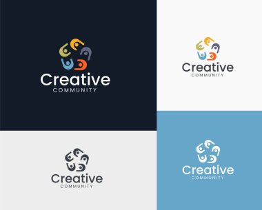 Modern creative community logo. community logo template. nonprofit organization logo template. geometric nonprofit logo template. mpodern and minimalist organization logo template