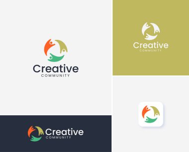 Modern creative community logo. community logo template. nonprofit organization logo template. geometric nonprofit logo template. mpodern and minimalist organization logo template