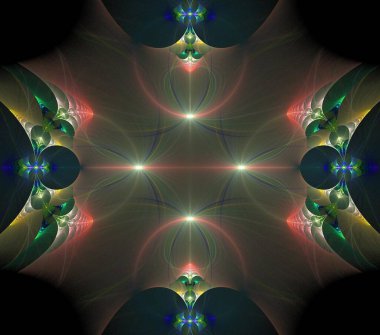 Çizimler saykodelik fraktal fraktal fraktal geometrik renkli süsleme 3D