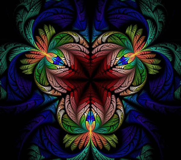 Ilustraciones Psychedelic Fractal Futuristic Geometric Colorful Ornament Render —  Fotos de Stock