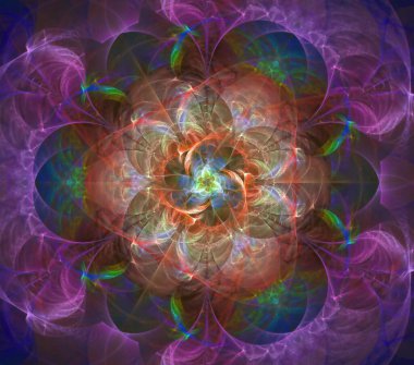 Kaleydoskop soyut sanat güzel fantezi fraktal grafik mandala 3D canlandırma