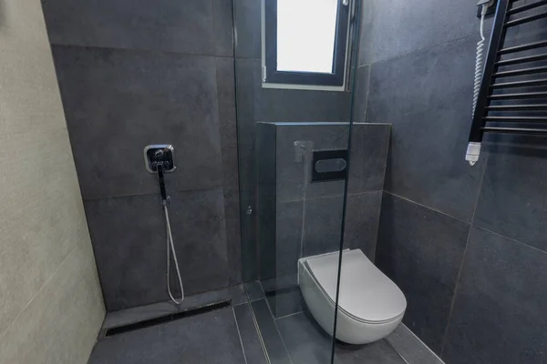 Bathroom Interior Glass Shower Cabin — Stock Photo, Image