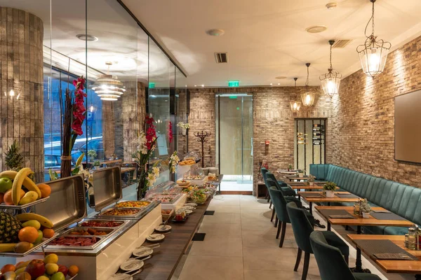 Restaurante Interior Con Mesa Buffet Comida —  Fotos de Stock