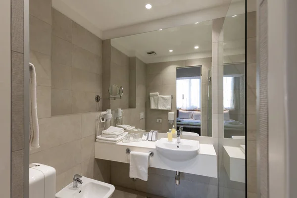 Interior Modern Bathroom Shower Cabin — Stockfoto
