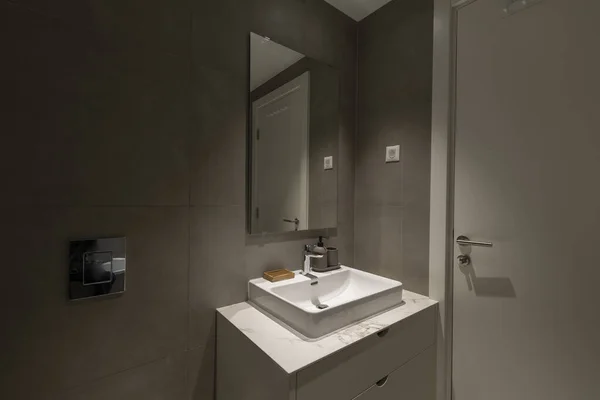 Lavatório Pia Banheiro Interior Banheiro Moderno — Fotografia de Stock