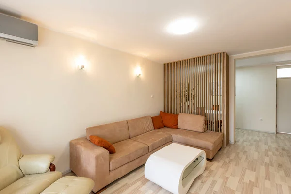 Interior Apartamento Sala Estar Con Muebles — Foto de Stock