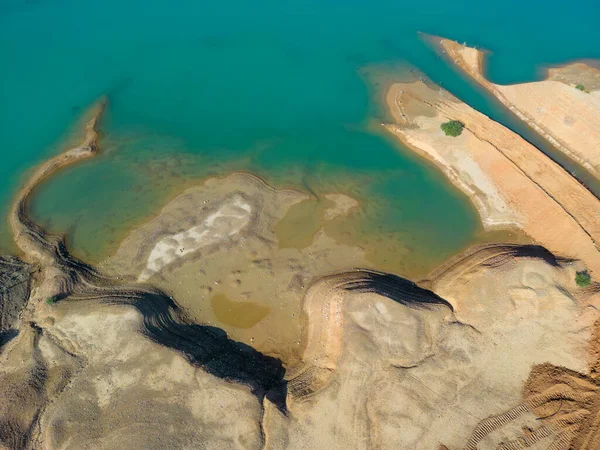 Barajlardaki Havuzlardaki Sorunları Dokusundaki Bozulma Iklim Değişiklikleri Ekosistem Sorunları — Stok fotoğraf