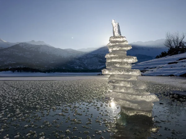 Criação Zen Criativo Detalhes Terapêuticos Com Lençóis Gelo — Fotografia de Stock
