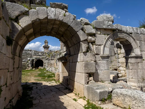 Obě Akropole Xanthosu Jsou Obklopena Opevňovacími Stěnami Různými Pletacími Systémy — Stock fotografie