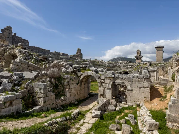 stock image Both acropolises of Xanthos are surrounded by fortification walls with different knitting systems.