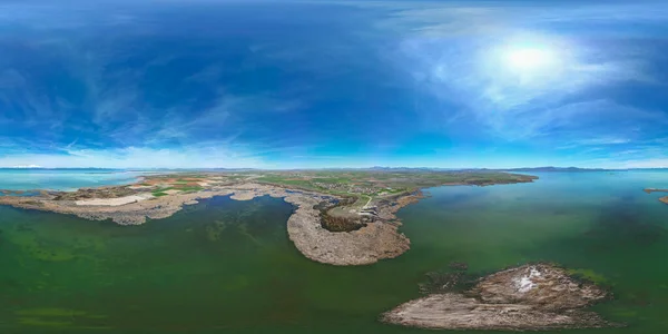 360 Pohled Úrodnou Zemědělskou Půdu Skvělé Umístění Jezera — Stock fotografie