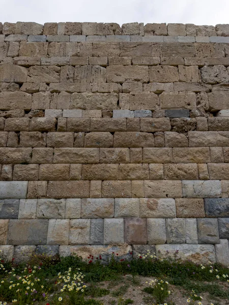 Die Historischen Steinmauern Der Antiken Stadt Der Ägäis — Stockfoto