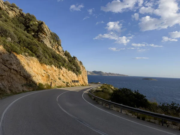 Coastal Road Connecting Mediterranean Aegean Region — Stock Photo, Image