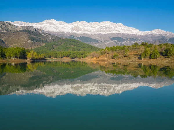 Magnífica Textura Encantadora Lago Puede Reflejos Maravillosas Vistas Místicas — Foto de Stock