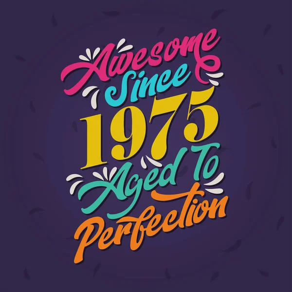 Awesome 1975 Aged Perfection Awesome Birthday 1975 Retro Vintage — Stockový vektor