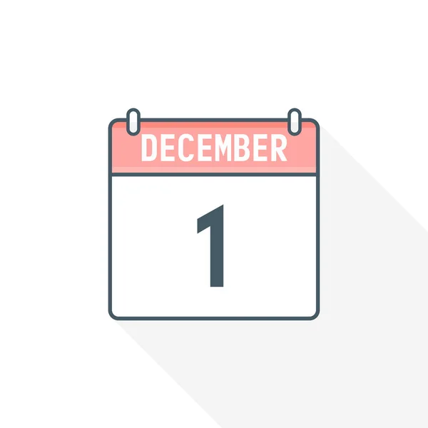 Εικονίδιο Ημερολογίου 1Ης Δεκεμβρίου Δεκεμβρίου Εικονογράφος Διανυσματικών Διανυσμάτων Ημερολογίου Ημερομηνίας — Διανυσματικό Αρχείο