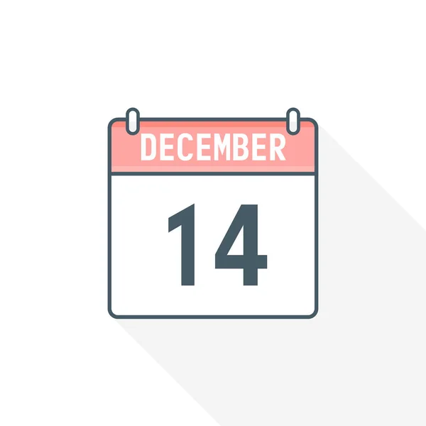 Εικονίδιο Ημερολογίου 14Ης Δεκεμβρίου Δεκεμβρίου Εικονογράφος Διανυσμάτων Εικονιδίων Ημερολογίου Ημερομηνίας — Διανυσματικό Αρχείο