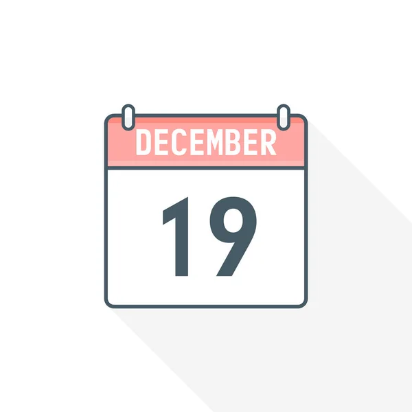 Εικονίδιο Ημερολογίου 19Ης Δεκεμβρίου Δεκεμβρίου Εικονογράφος Διανυσμάτων Εικονιδίων Ημερολογίου Ημερομηνίας — Διανυσματικό Αρχείο