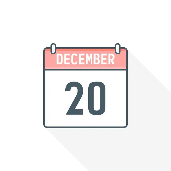 12月20日カレンダーアイコン 12月20日カレンダー日付アイコンベクトルイラストレーター — ストックベクタ
