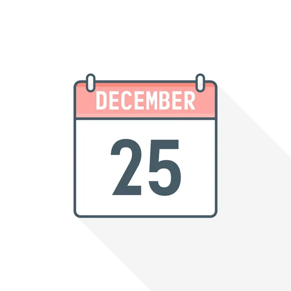 12月25日カレンダーアイコン 12月25日カレンダー日付アイコンベクトルイラストレーター — ストックベクタ