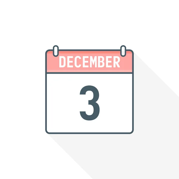 12月3日カレンダーアイコン 12月3日カレンダー日付アイコンベクトルイラストレーター — ストックベクタ