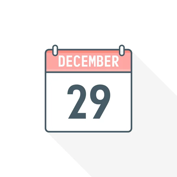 12月29日カレンダーアイコン 12月29日カレンダー日付アイコンベクトルイラストレーター — ストックベクタ