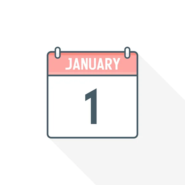 1月1日カレンダーアイコン 1月1日カレンダー日付アイコンベクトルイラストレーター — ストックベクタ