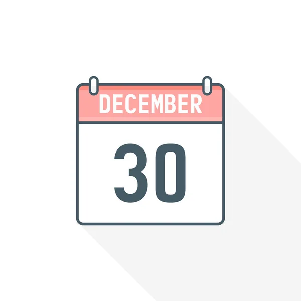 12月30日カレンダーアイコン 12月30日カレンダー日付アイコンベクトルイラストレーター — ストックベクタ