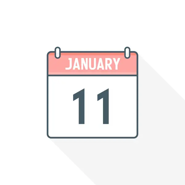 Εικονίδιο Ημερολογίου 11Ης Ιανουαρίου Ιανουαρίου Εικονογράφος Διανυσμάτων Εικονιδίων Ημερομηνίας Ημερολογίου — Διανυσματικό Αρχείο
