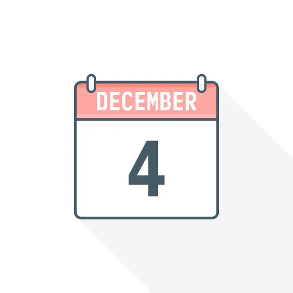 Εικόνα Ημερολογίου 4Ης Δεκεμβρίου Δεκεμβρίου Εικονογράφος Διανυσμάτων Ημερολογίου Ημερομηνίας Μήνα — Διανυσματικό Αρχείο