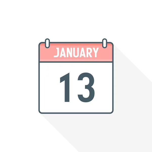 1月13日カレンダーアイコン 1月13日カレンダー日付アイコンベクトルイラストレーター — ストックベクタ