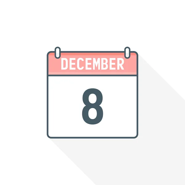 Εικονίδιο Ημερολογίου 8Ης Δεκεμβρίου Δεκεμβρίου Εικονογράφος Διανυσμάτων Εικονιδίων Ημερολογίου Ημερομηνίας — Διανυσματικό Αρχείο