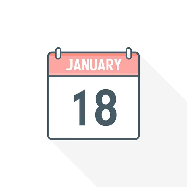 1月18日カレンダーアイコン 1月18日カレンダー日付アイコンベクトルイラストレーター — ストックベクタ