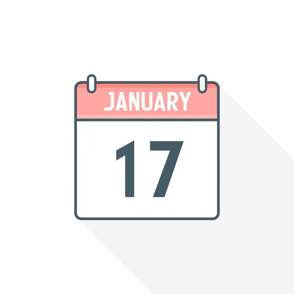 1月17日カレンダーアイコン 1月17日カレンダー日付アイコンベクトルイラストレーター — ストックベクタ