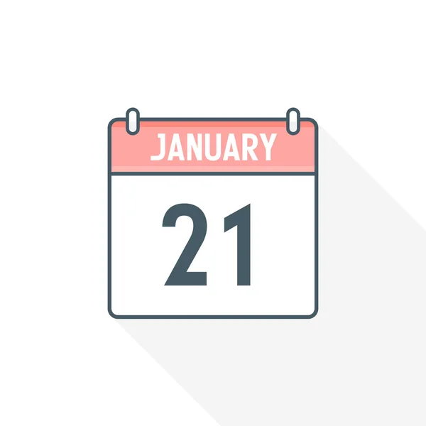1月21日カレンダーアイコン 1月21日カレンダー日付アイコンベクトルイラストレーター — ストックベクタ