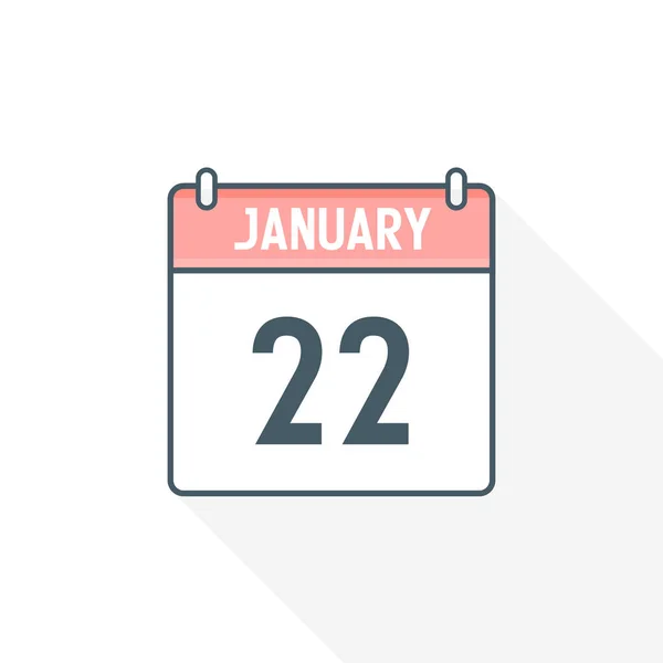 1月22日カレンダーアイコン 1月22日カレンダー日付アイコンベクトルイラストレーター — ストックベクタ
