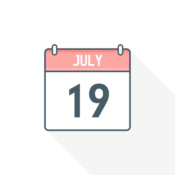 Kalenderikonen För Den Juli Juli Kalender Datum Månad Ikon Vektor — Stock vektor