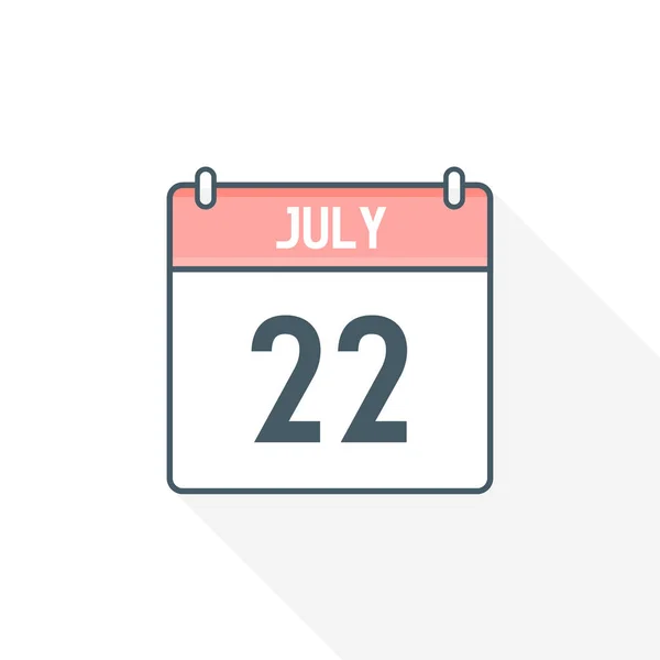 7月22日カレンダーアイコン 7月22日カレンダー日付アイコンベクトルイラストレーター — ストックベクタ