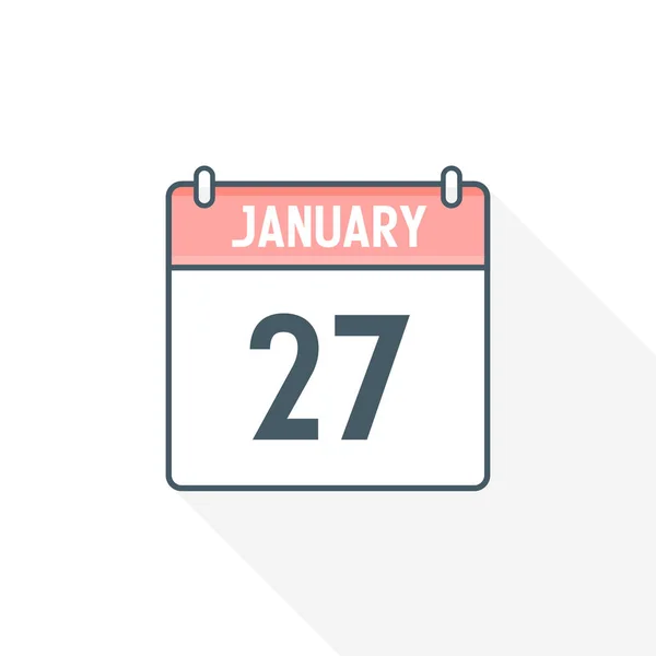 1月27日カレンダーアイコン 1月27日カレンダー日付アイコンベクトルイラストレーター — ストックベクタ