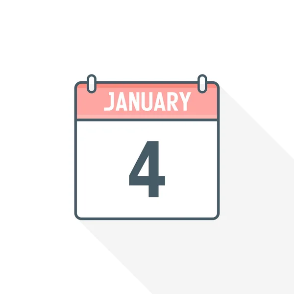 1月4日カレンダーアイコン 1月4日カレンダー日付アイコンベクトルイラストレーター — ストックベクタ