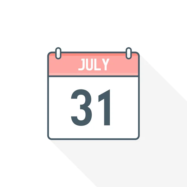 Εικονίδιο Ημερολογίου 31Ης Ιουλίου Ιουλίου Εικονογράφος Διανυσμάτων Εικονιδίων Ημερομηνίας Ημερολογίου — Διανυσματικό Αρχείο