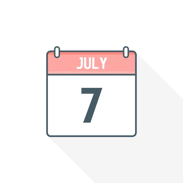 Juli Kalender Icoon Juli Kalender Datum Maand Pictogram Vector Illustrator — Stockvector