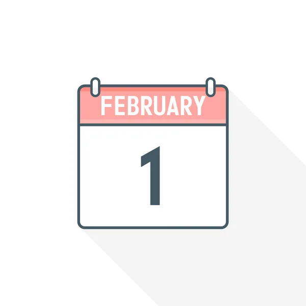 2月1日カレンダーアイコン 2月1日カレンダー日付アイコンベクトルイラストレーター — ストックベクタ