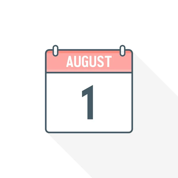 Ikon Kalender Agustus Agustus Kalender Tanggal Ikon Vektor Ilustrator - Stok Vektor