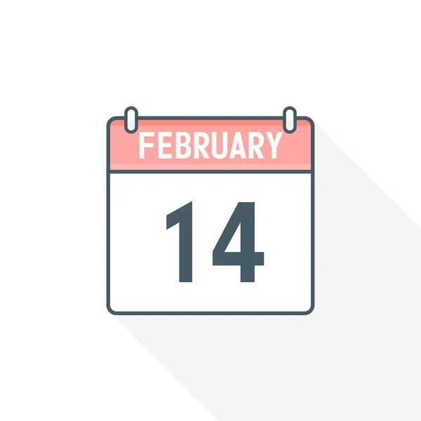 Kalenderblatt Für Den Februar Februar Kalender Datum Monat Symbol Vektor — Stockvektor