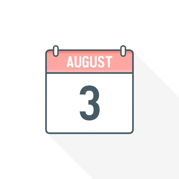 Εικόνα Ημερολογίου 3Ης Αυγούστου Αυγούστου Εικονογράφος Διανυσμάτων Εικονιδίων Ημερομηνίας Ημερολογίου — Διανυσματικό Αρχείο
